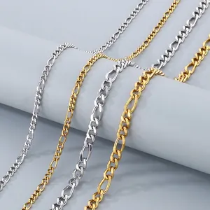 Fashion Figaro Chain Necklace Stainless Steel Minimalist Simple Link Jewelry For Women Elegant