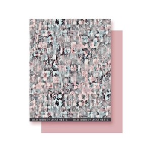 Pink and grey pixelated abstract wrapping paper with Old Money Aesthetic design