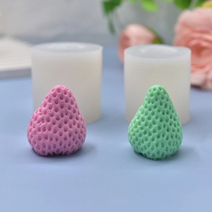 Moule en silicone fraise pour gâteaux fondant et savon avec texture réaliste