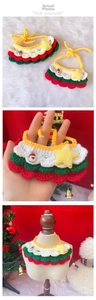 Détails du collier pour animaux en tricot à trois épaisseurs avec petit pendentif