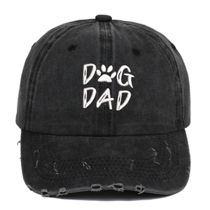 Cappello Da Baseball Ricamato Dog Dad Cotone Lavato Distressed Vintage Casual Cappello Sole Esterno Regolabile