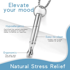 Ergonomic stainless steel breathing necklace pendant for stress relief and mindfulness