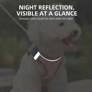 Harnais réfléchissant rose pour petit chien avec sécurité nocturne visibilité