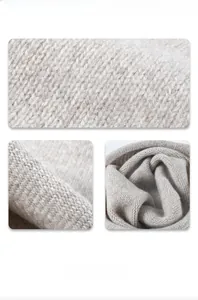 Détails macro de la texture en tricot de laine beige doux et finition tissée de qualité