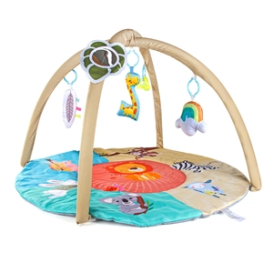 Manta de actividades multifuncional para bebé con arco de juegos y animales