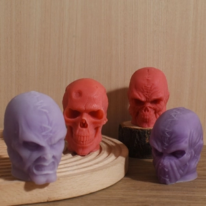 Halloween stitched skull silicone molds for spooky aromatherapy candles and DIY plaster ornaments
