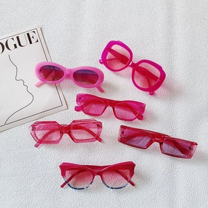 Women Sunglasses UV400 Protection Rose Red Pink Resin Retro Square Cat Eye Rectangular Fashion Summer Outdoor