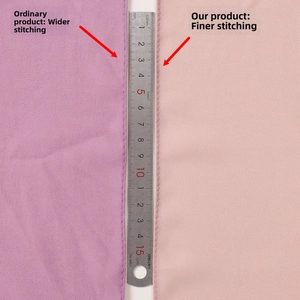 Macro detail of the fine stitching quality on the edge of a chiffon headscarf fabric