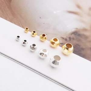Polished S925 sterling silver laser faceted beads in various sizes for DIY jewelry