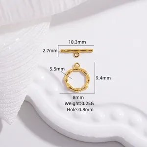 Minimalist S925 silver gold-plated flower star OT toggle clasp for jewelry making
