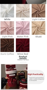 DIY Christmas lamb wool gift wrapping fabric in eight colors for bouquet packaging