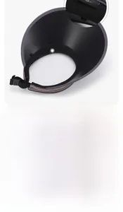 Detail of dark grey sun visor featuring a detachable black windbreak rope for outdoors