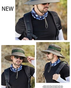 Details eines Outdoor-Sonnenhuts mit atmungsaktivem Netzband und verstellbarem Kinnriemen