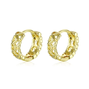 Minimalist 18K gold plated heart hollow hoop earrings for women with elegant cutouts