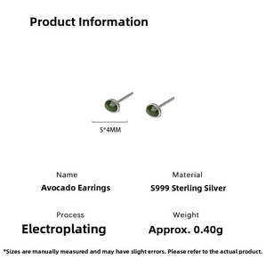 Guida dettagliata alle taglie e ai materiali per orecchini avocado in argento S999