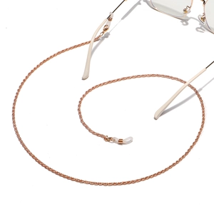 Polished rose gold twist chain eyewear strap made of anti-fading stainless steel