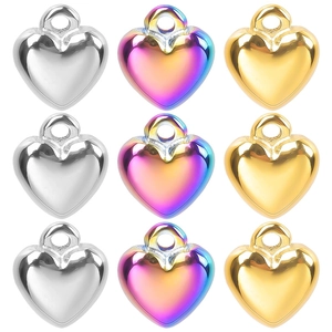 European American Stainless Steel Heart Pendant Necklace For Women 18K Gold Plated Minimalist DIY Jewelry Heart Shape Necklaces