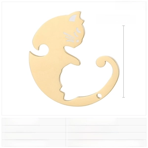 Detailed view of cat pendants with 26x23mm size and stainless steel resin material