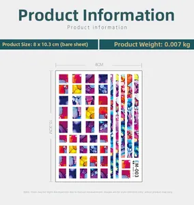 Abstract watercolor nail art sticker EM-003, size 8x10.3cm and lightweight 0.007kg