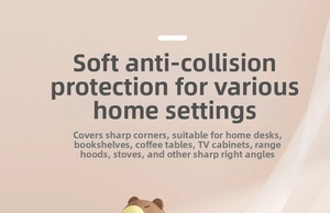Dettaglio paraspigoli in silicone a forma di orso per spigoli di mobili vivi
