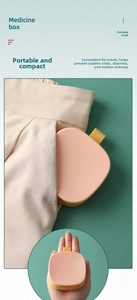 Mini portable pill box with silicone loop fits easily into a pocket or palm