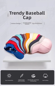 Detailed fan-shaped layout of solid cotton baseball caps in twelve vibrant colors