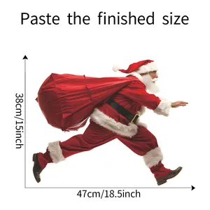 Spécifications de taille pour sticker mural Père Noël en mouvement, 38 cm par 47 cm