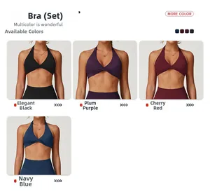 Damen Sport-BH und Leggings-Set in Schwarz, Lila, Rot und Marineblau im Überblick