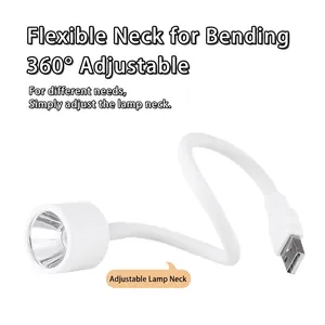 Draagbare witte USB UV LED nagellamp met 360 graden flexibele zwanenhals voor manicure