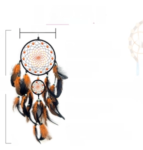 Detailed specs of the luminous pearl feather dreamcatcher with dimensions and material info