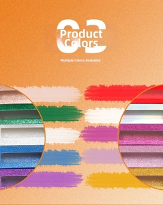 Detailed view of colorful glitter paper swatches for eyelash packaging box material