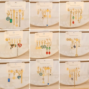 Stainless Steel Earrings Gold Plated Evil Eye Butterfly Hamsa Bohemian Fashion Jewelry Accessories For Women