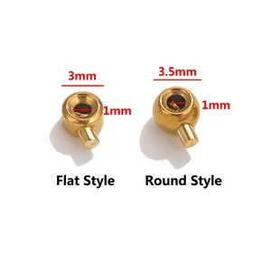 Main view of 3mm flat and 3.5mm round gold stainless steel positioning beads for jewelry