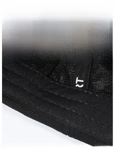 Detail of the widened sweatband and breathable mesh fabric inside the baseball cap