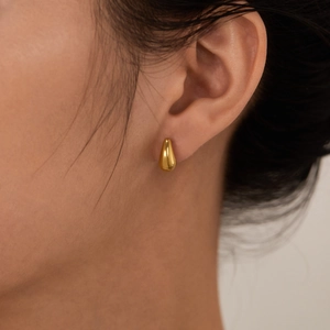Minimalist Water Drop Stud Earrings High Polished Stainless Steel Teardrop Trendy Fashion Jewelry For Women