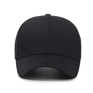 Classic black cotton baseball cap with embroidered eyelets and a curved brim for sun protection
