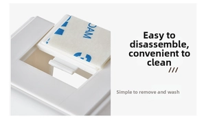 Removable wall-mounted razor holder detail with 3M adhesive for easy cleaning