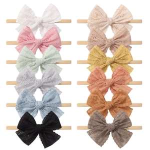 Baby Headband Lace Hollow Out Bow Elastic Soft Traceless For Infant Newborn Toddler Girls Princess Hair Accessories