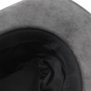 Detail shot of the black inner lining and ribbed sweatband of the cowboy hat