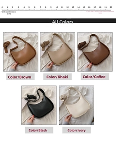 Sacs hobo chic en marron, kaki, café, noir et beige en similicuir brillant