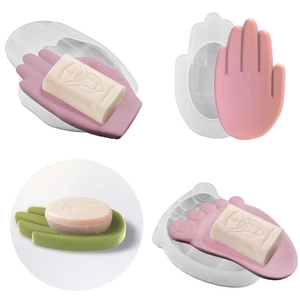 Creatieve Hand Voetafdruk Siliconen Vorm Voor DIY Handgemaakte Zeep Kaars Gips Hars Knutselen Opbergvak Decoratie
