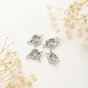 Sailor Clasp Spring Ring Real Gold Plated Copper For DIY Necklace Bracelet Jewelry Making Connectors Shiny Durable