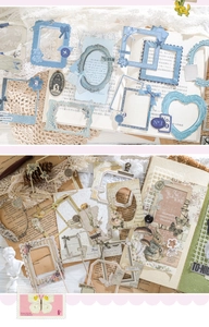 Dettaglio di cornici decorative in carta vintage intagliata per scrapbooking in stile retrò