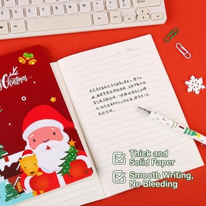 Red Christmas Santa A5 notebook and matching pen stationery set for holiday gifts