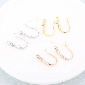Drei Paar U-förmige Ohrhaken mit Kristallen in Silber, Gold und Roségold für DIY Schmuck