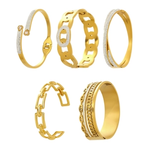 5A Zirkon geometrische NK Kette Goldarmbänder Kollektion in 18k vergoldeten Designs