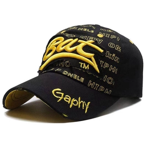 Casquette De Baseball Coton Broderie 3D Streetwear Hip Hop Chapeau Réglable Protection Solaire Unisexe