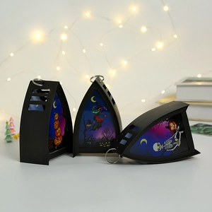 Lanterne LED di Halloween con motivi di strega, zucca e scheletro per decorazioni