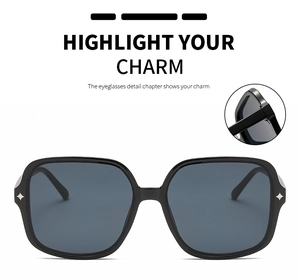 Detail showing high-quality metal hinge and star-shaped rivets on square sunglasses