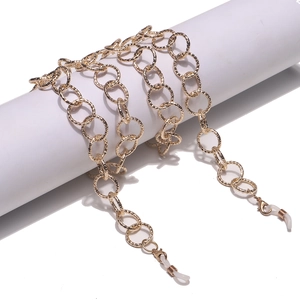 Fashion Gold Plated Metal Glasses Chain Non Slip Eyewear Strap For Women Elegant Round Link Eyeglasses Cord Holder